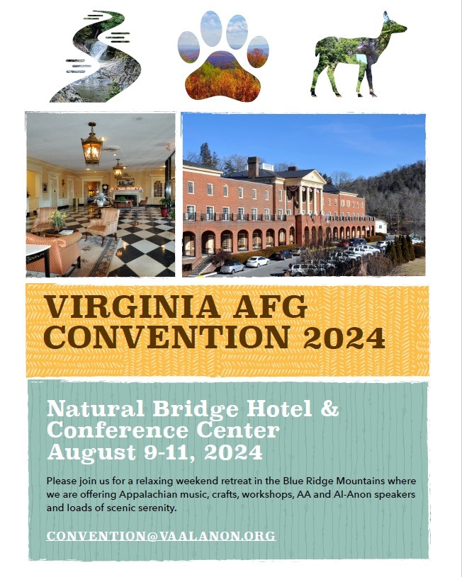 2024 Virginia Area Convention “Finding Our Joy” Friday, August 9 to Sunday, August 11 Natural Bridge Hotel & Conference Center