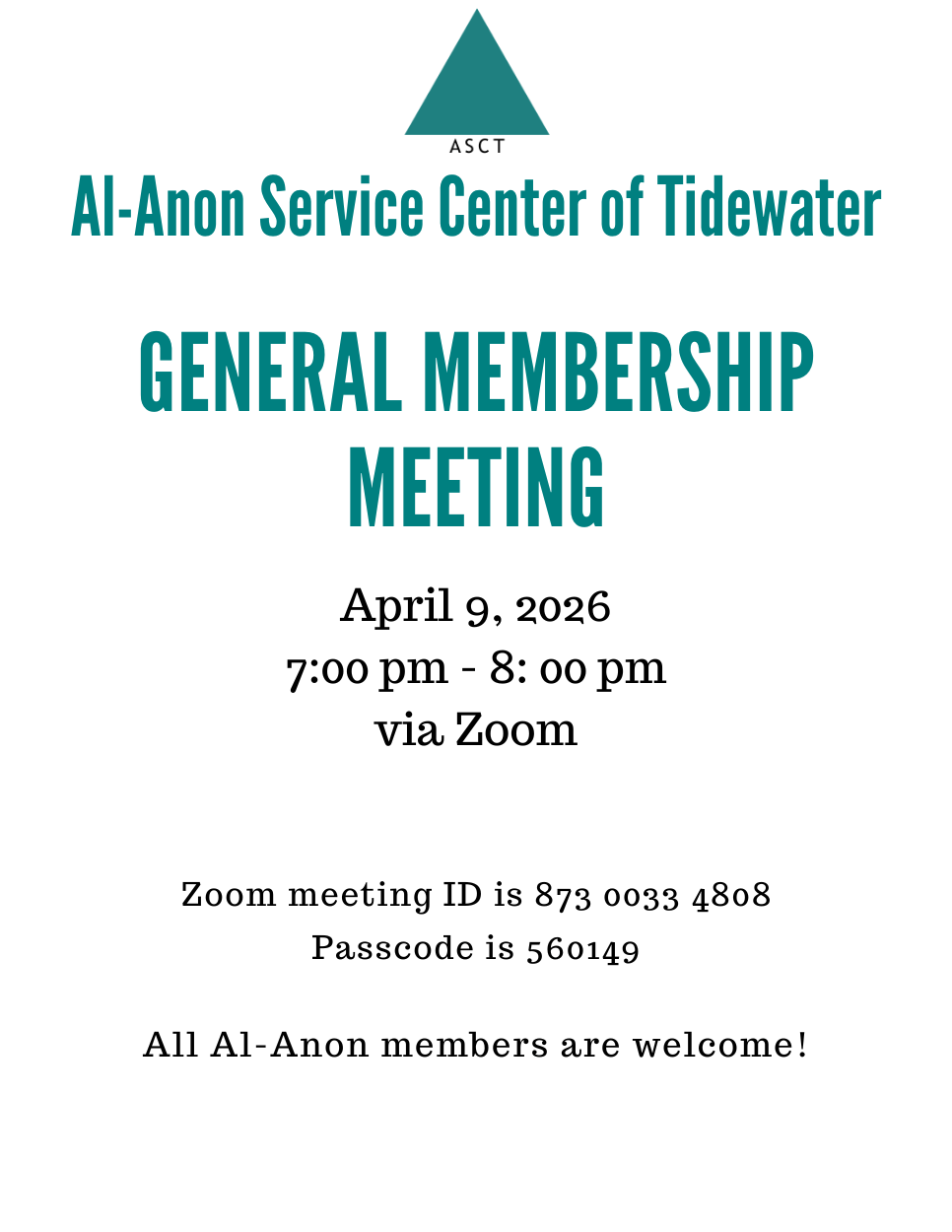 ASCT General Membership Meeting