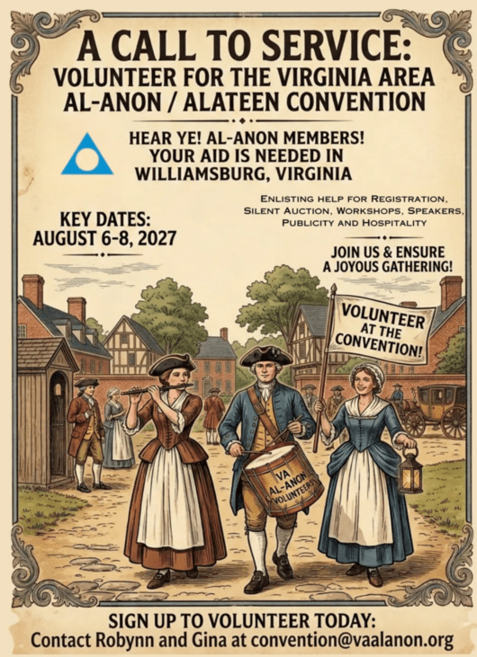 A Call To Service flyer for the Virginia Al-Anon Convention
