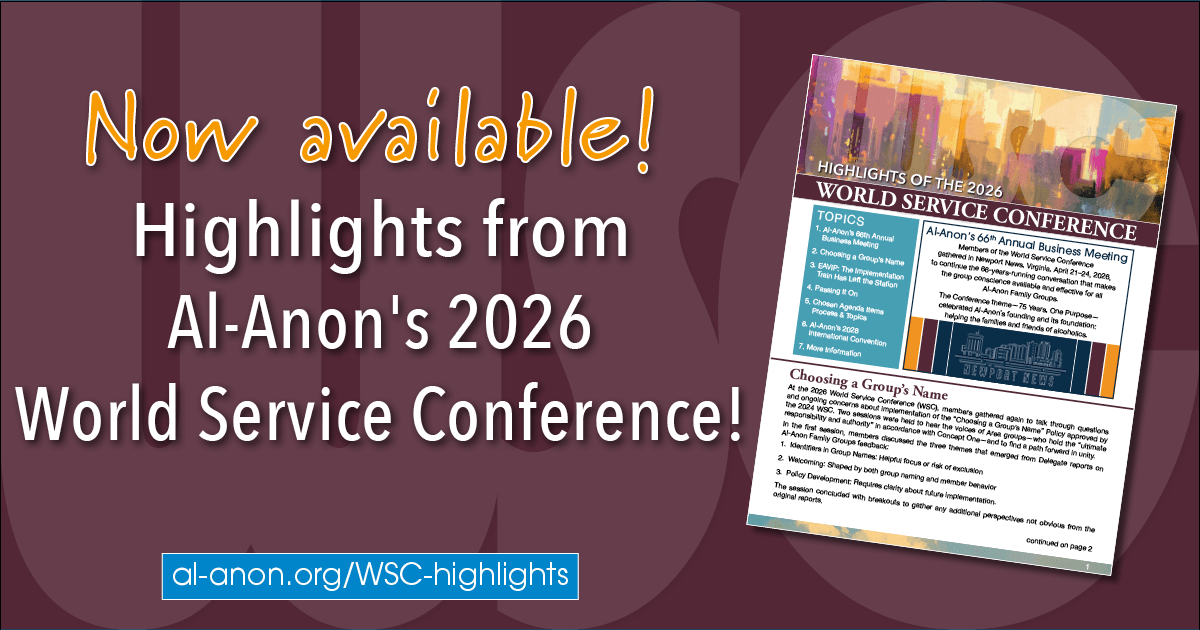 Now available: Highlights from Al-Anon's 2026 World Service Conference